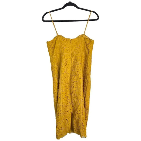 BARDOT Corset Lace Midi Dress Mustard Yellow Size 8 Medium - Picture 4 of 11